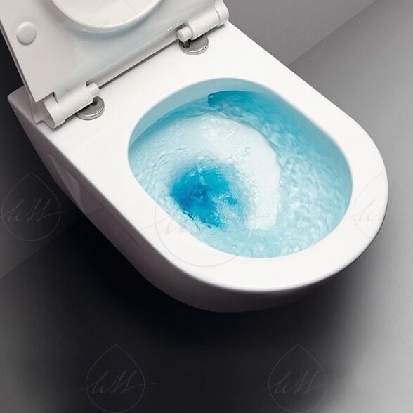 GSI PURA baltas matinis pakabinamas klozetas 55cm Swirlflush® Dualglaze® su lėtaeigiu dangčiu 5