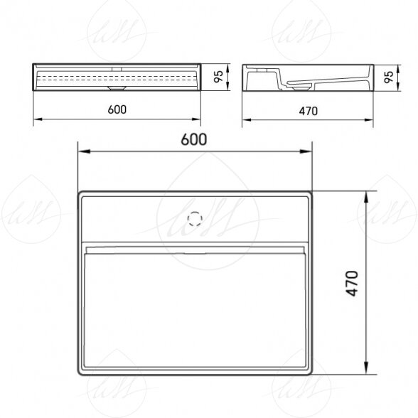 Paa Infinity 600 Silkstone pastatomas praustuvas baltas matinis 6