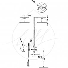 Tres Therm-Box termostatinė potinkinė dušo sistema baltos matinės spalvos